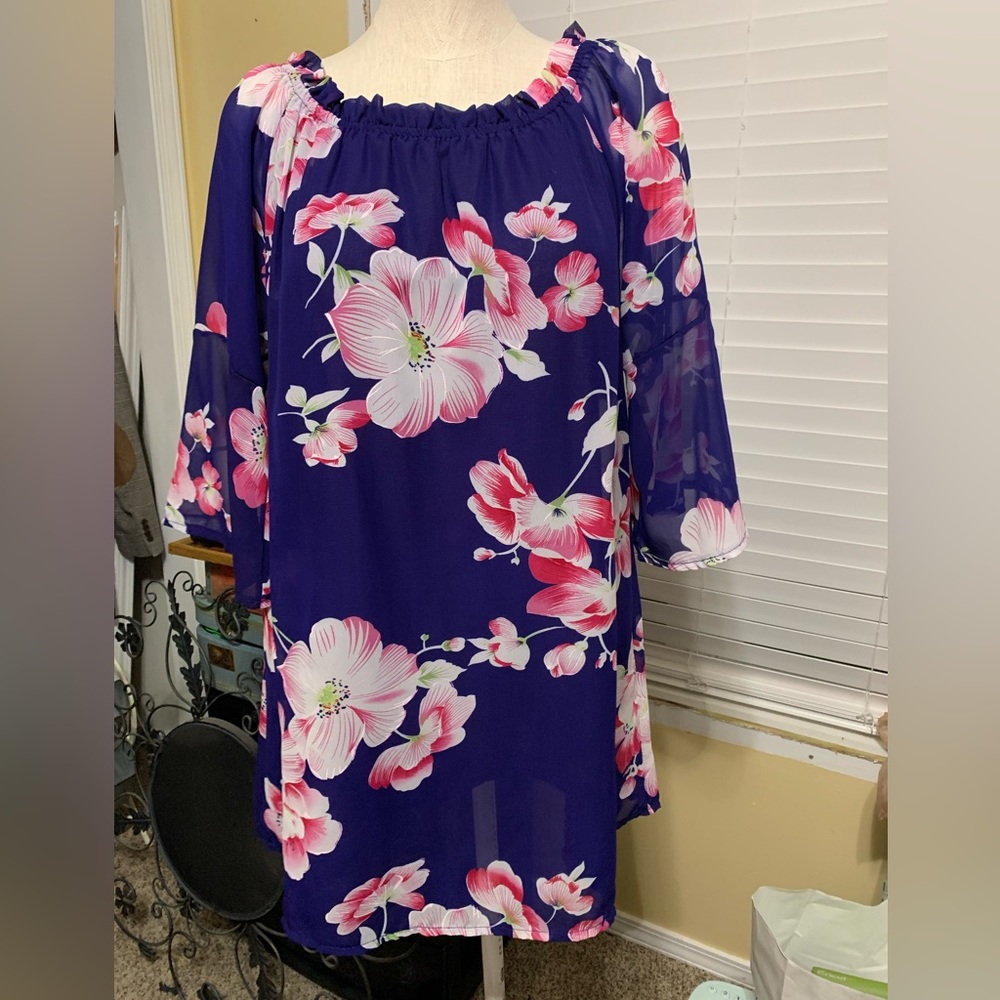 White Mark, vibrant purple long top/short dress